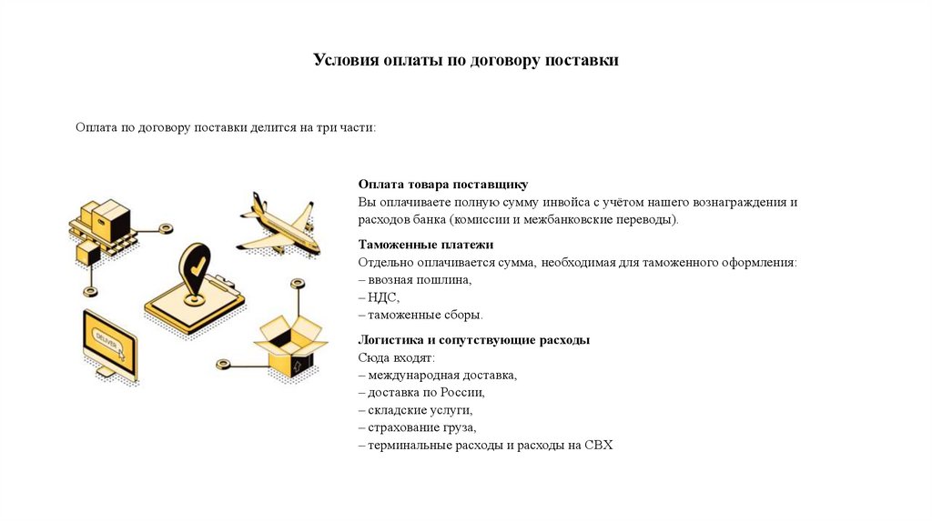 Условия оплаты по договору поставки