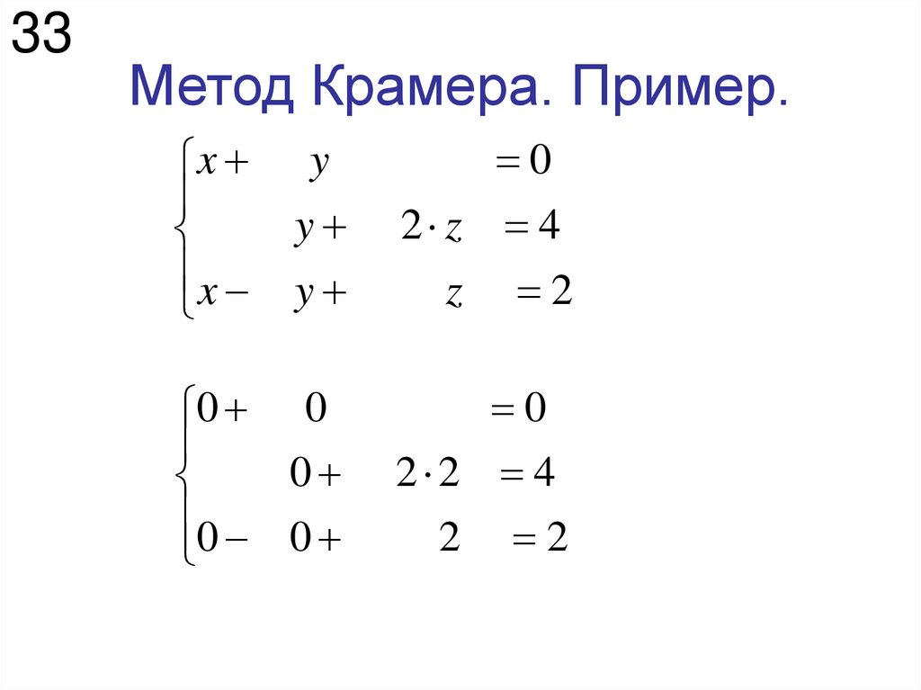 Метод Крамера. Пример.