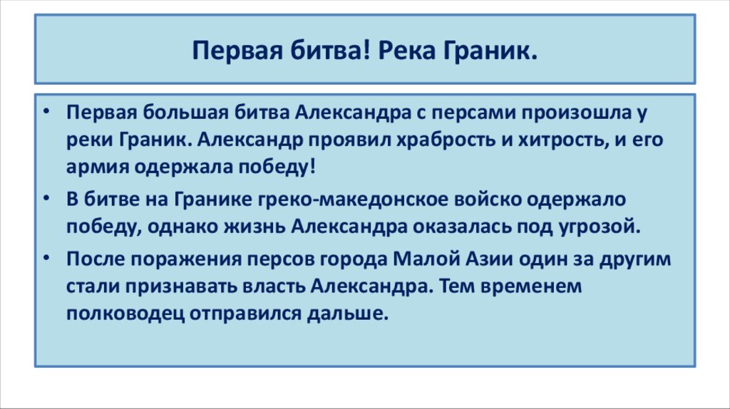 Первая битва! Река Граник.