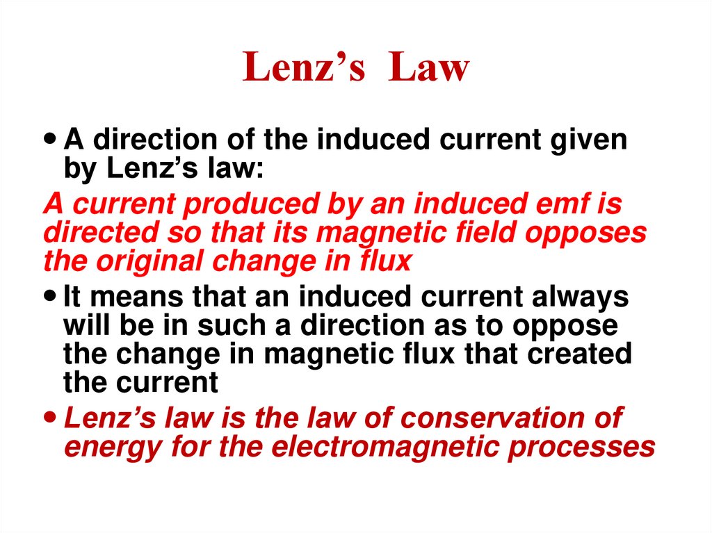 Lenz’s Law