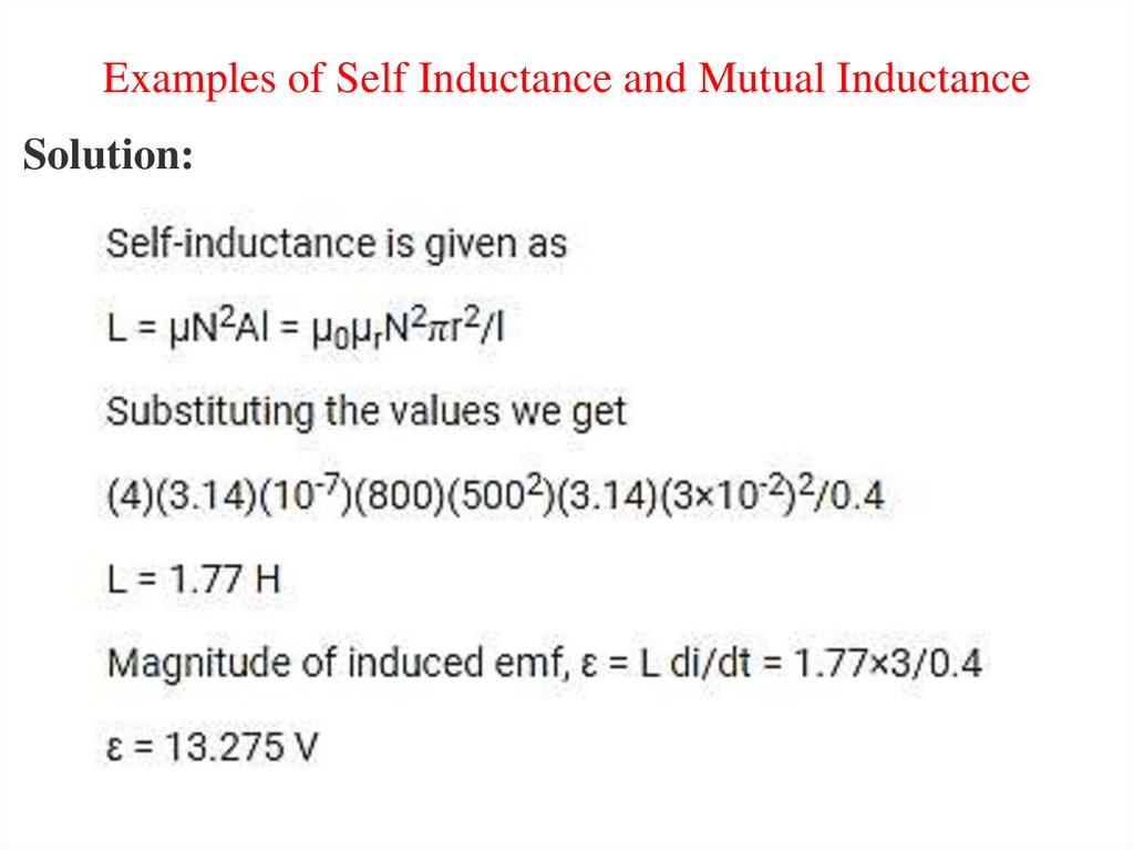 Examples of Self Inductance and Mutual Inductance