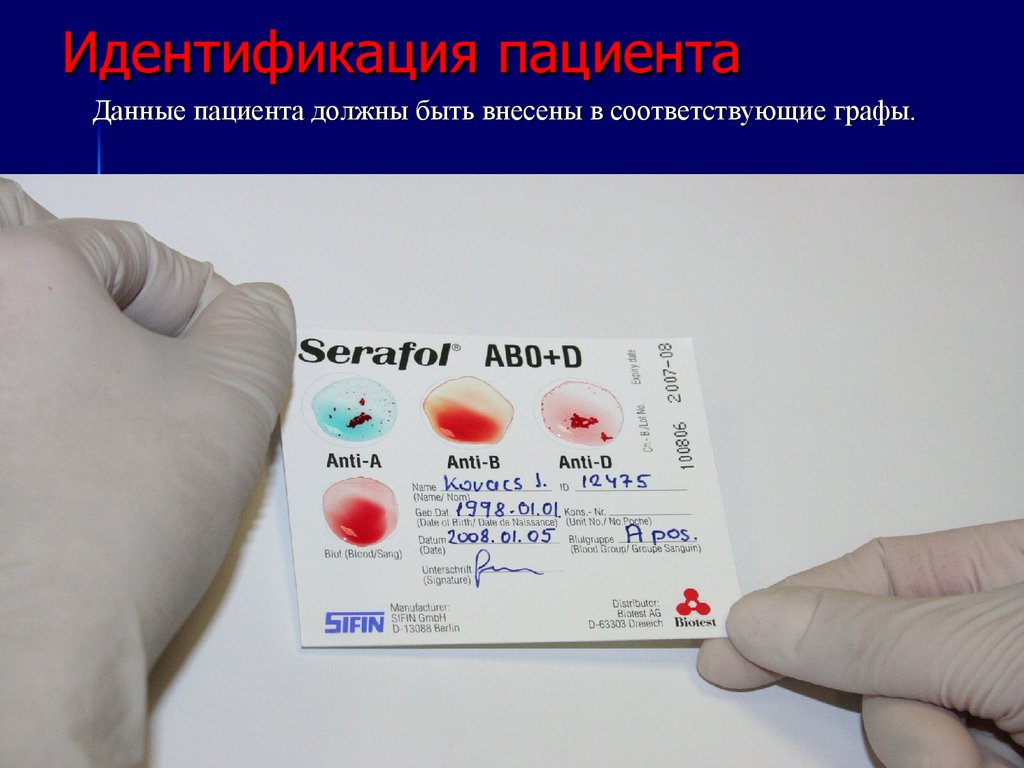 Идентификация пациента