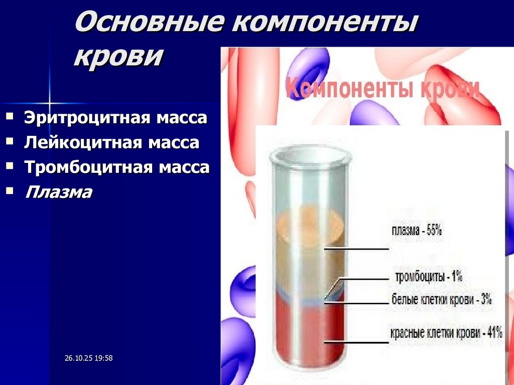 Основные компоненты крови