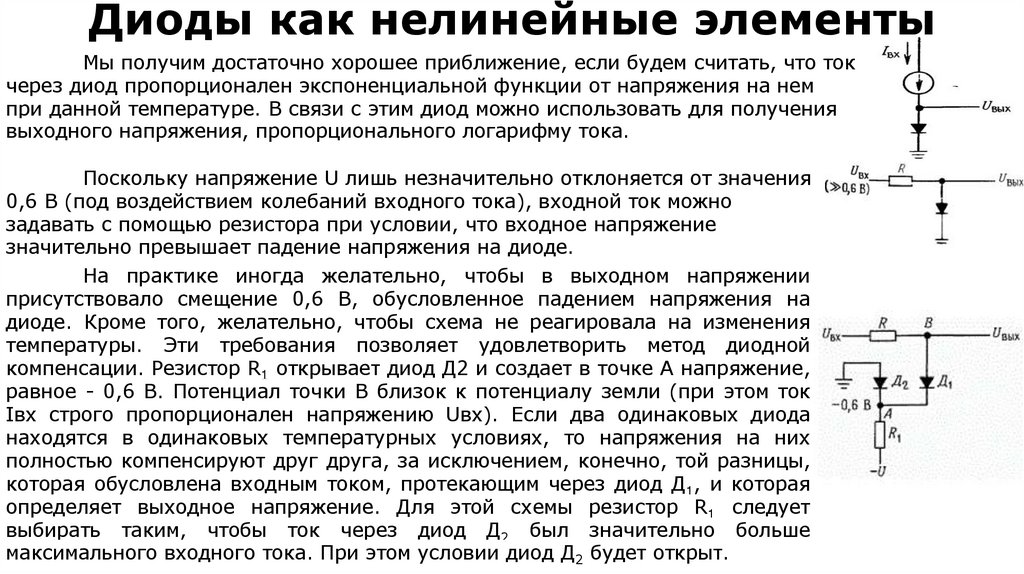Диоды как нелинейные элементы