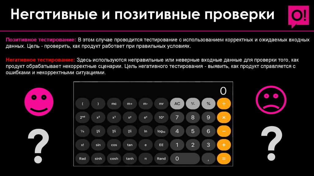 Негативные и позитивные проверки