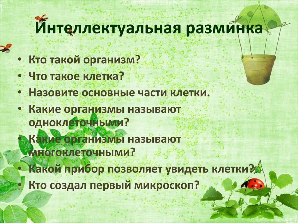 Интеллектуальная разминка