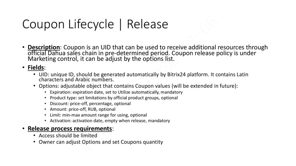 Coupon Lifecycle | Release