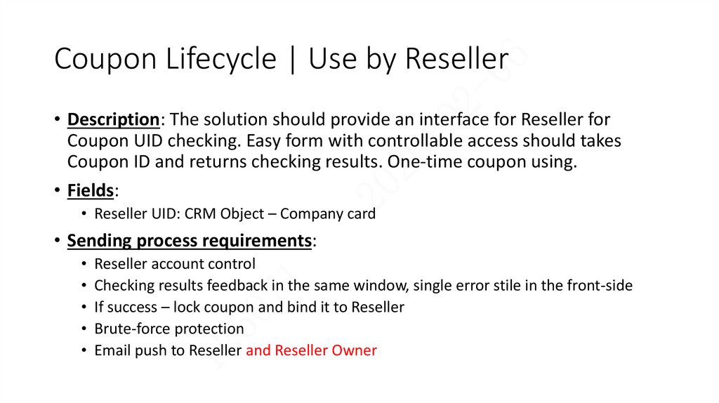 Coupon Lifecycle | Use by Reseller