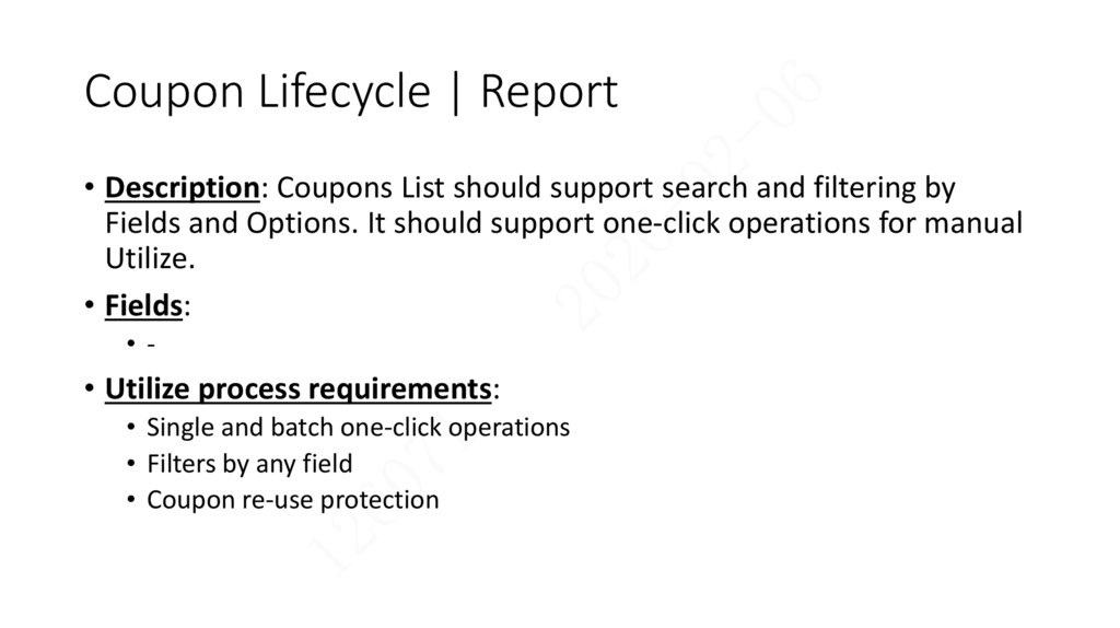 Coupon Lifecycle | Report