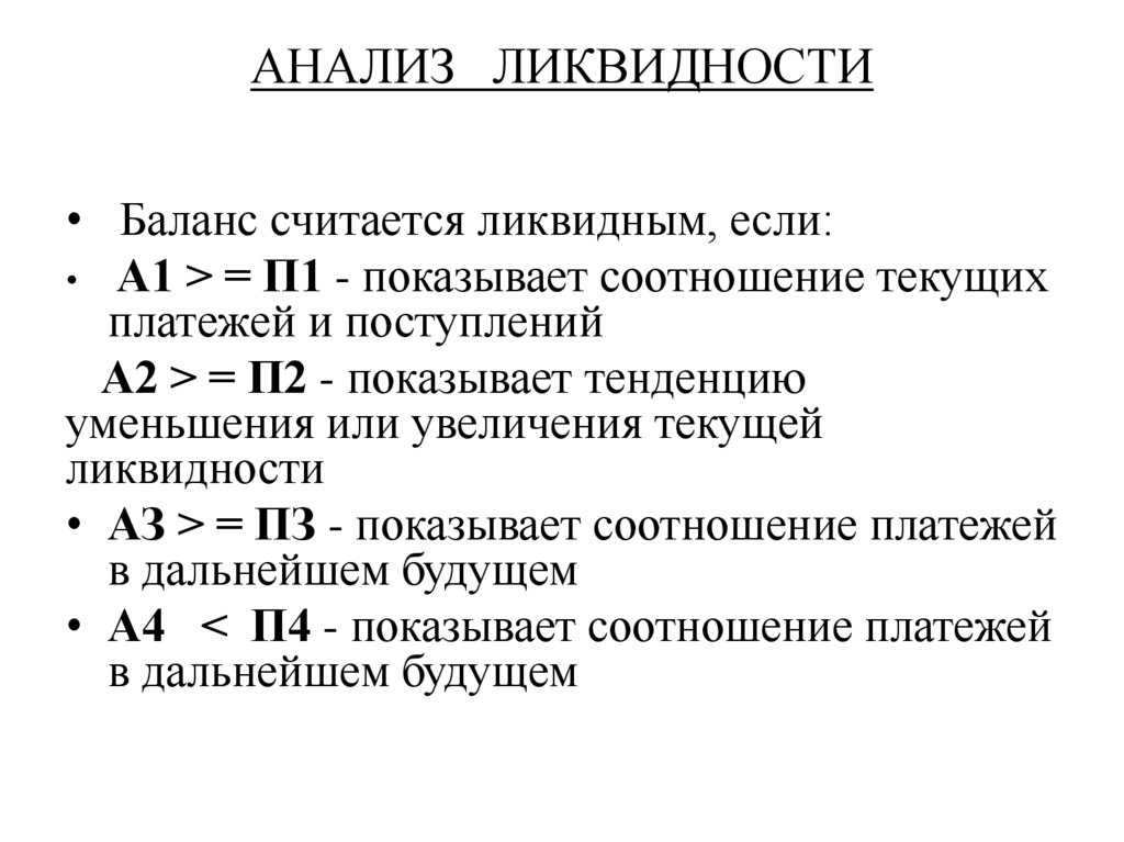 АНАЛИЗ ЛИКВИДНОСТИ