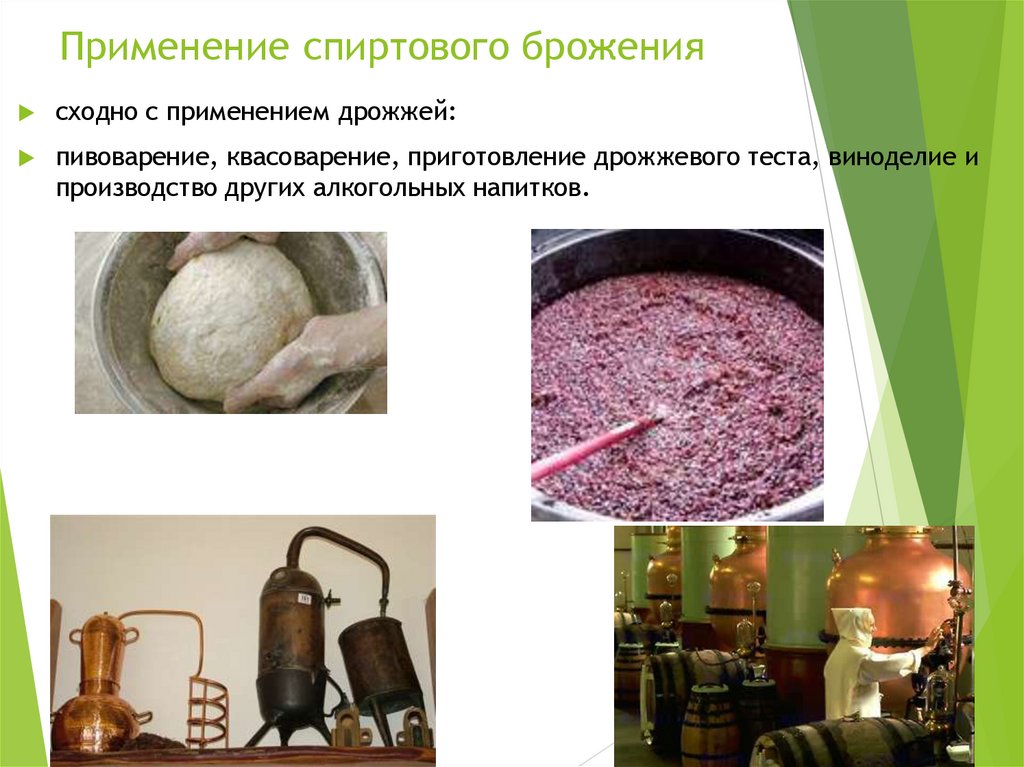 Применение спиртового брожения