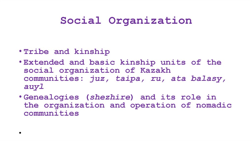 Social Organization