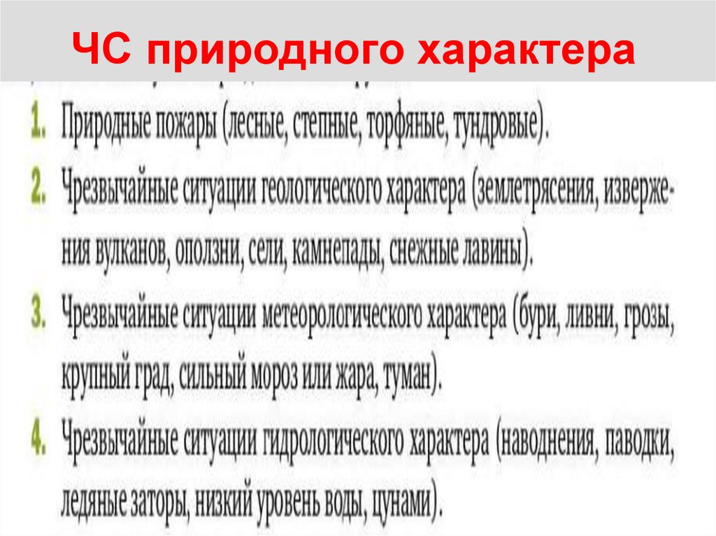 ЧС природного характера