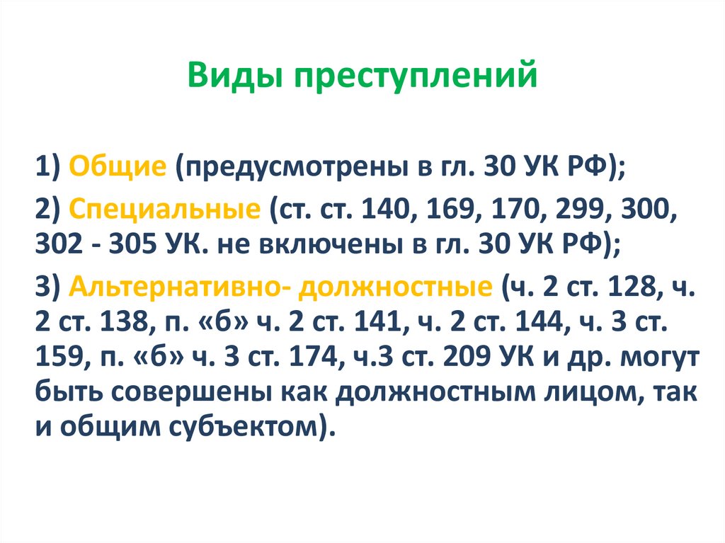 Виды преступлений