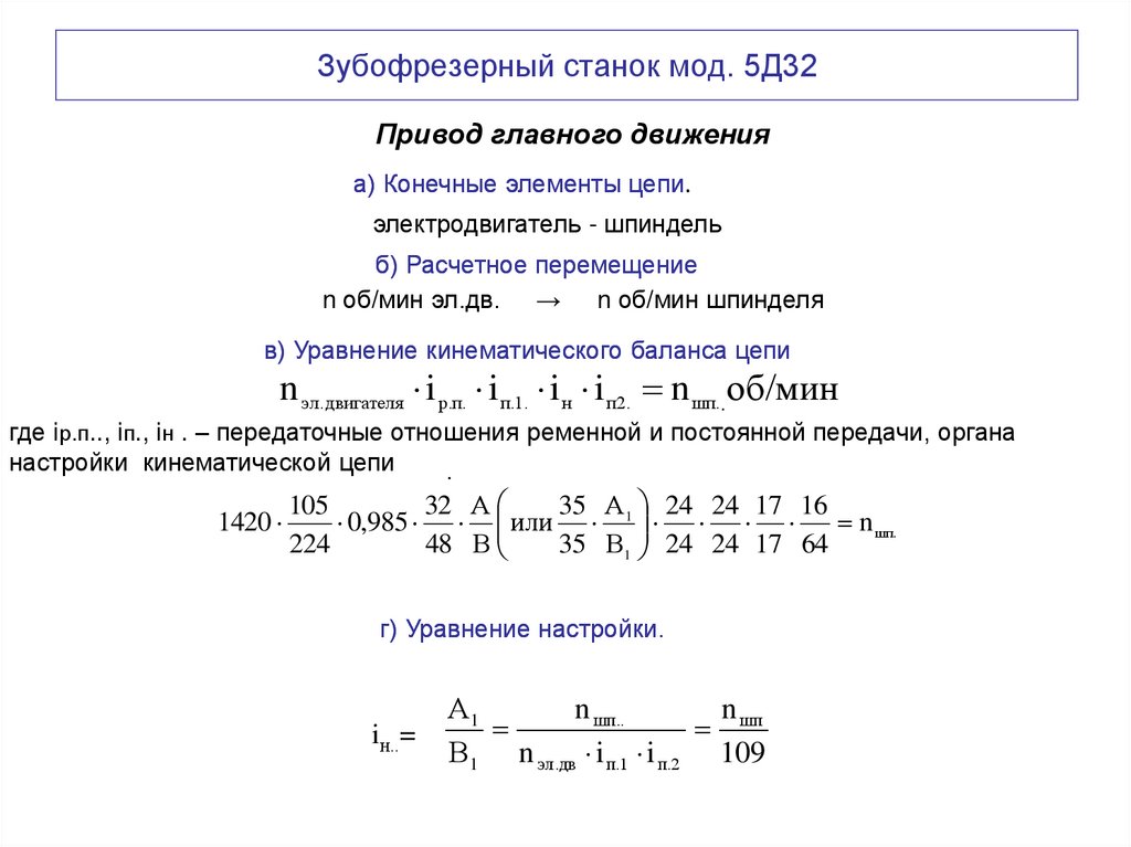 Зубофрезерный станок мод. 5Д32