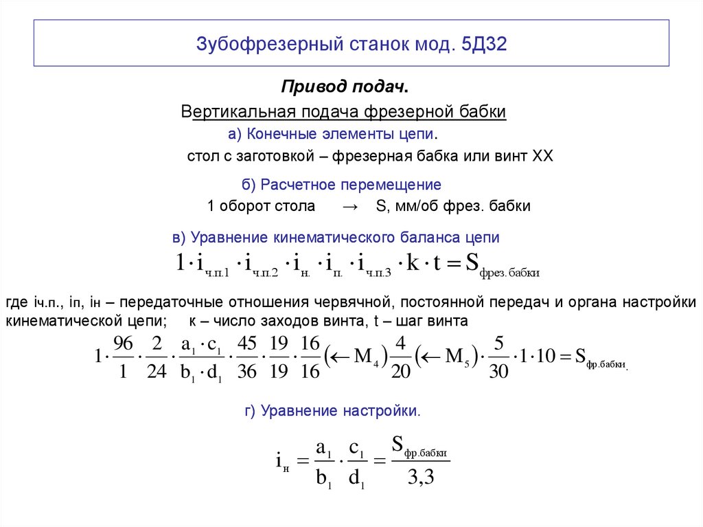 Зубофрезерный станок мод. 5Д32