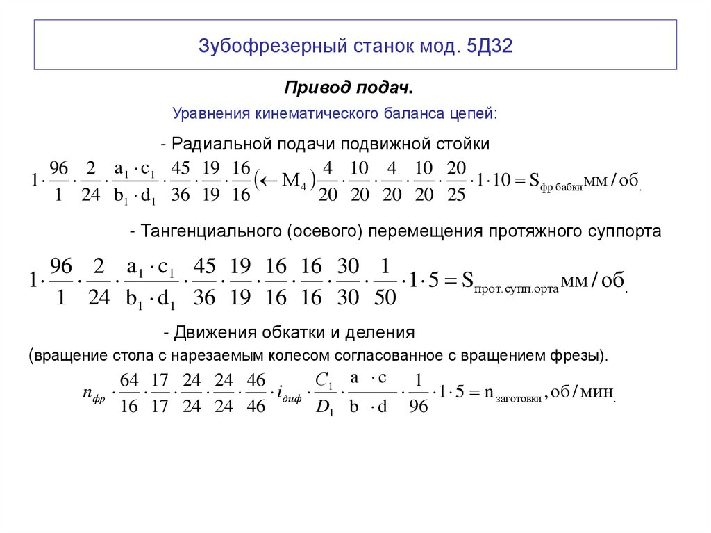 Зубофрезерный станок мод. 5Д32