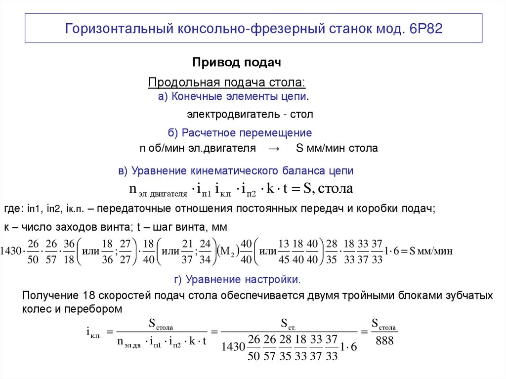 Горизонтальный консольно-фрезерный станок мод. 6Р82