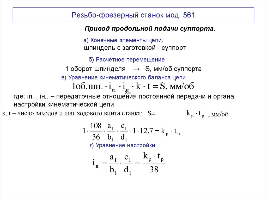 Резьбо-фрезерный станок мод. 561