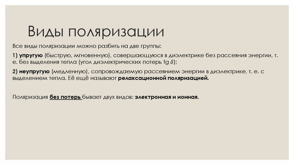 Виды поляризации