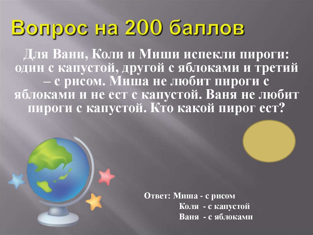 Вопрос на 200 баллов
