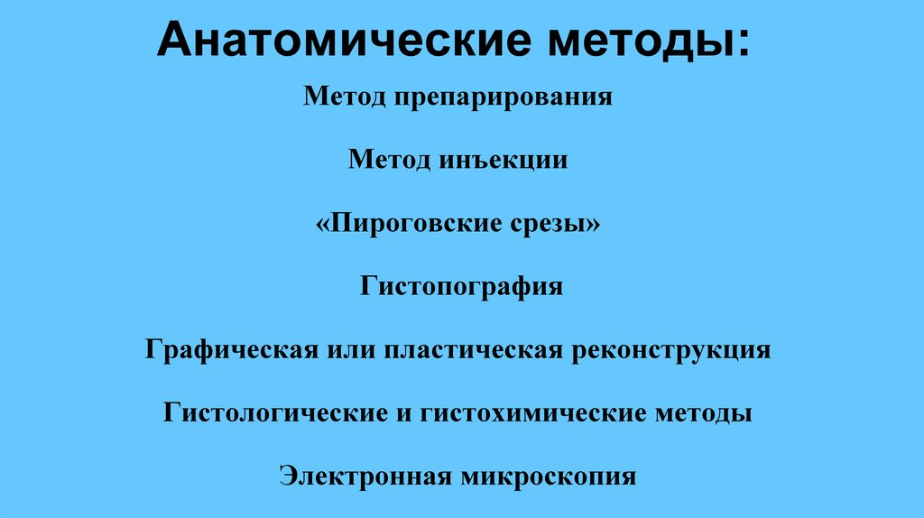 Анатомические методы: