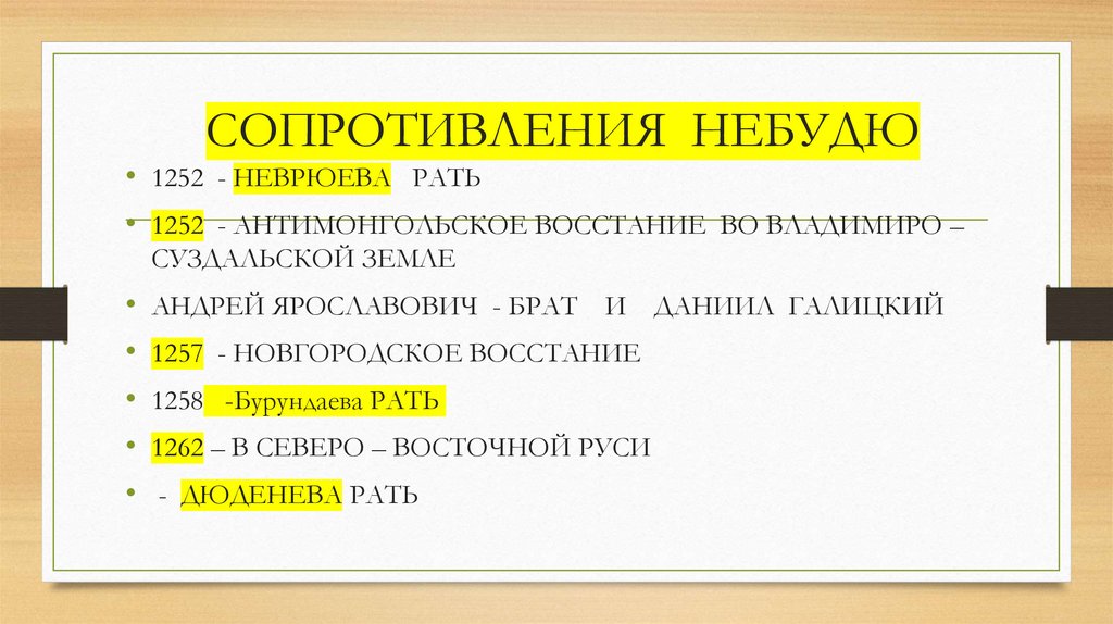 СОПРОТИВЛЕНИЯ НЕБУДЮ