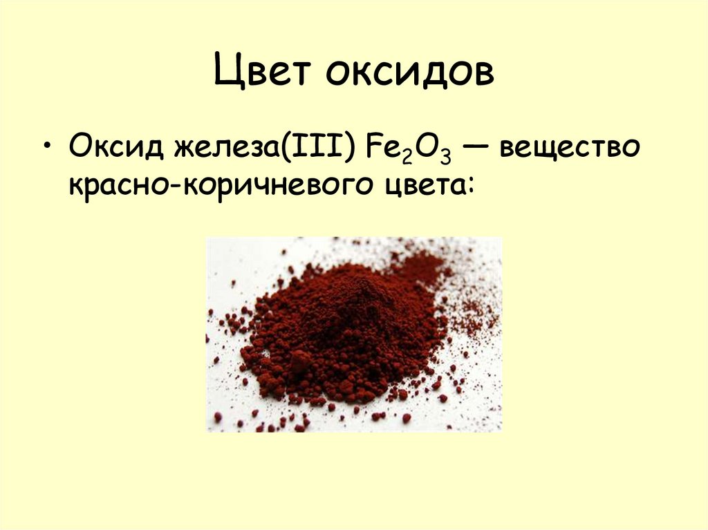 Цвет оксидов