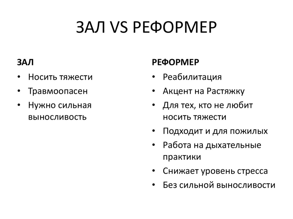 ЗАЛ VS РЕФОРМЕР