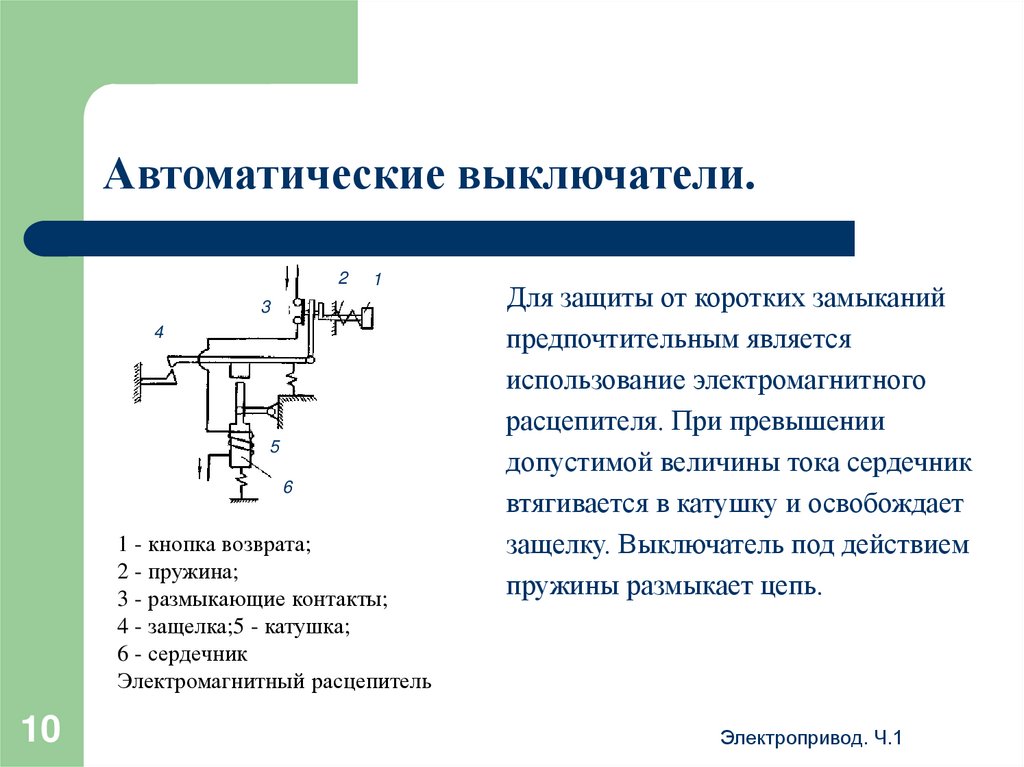 Автоматические выключатели.