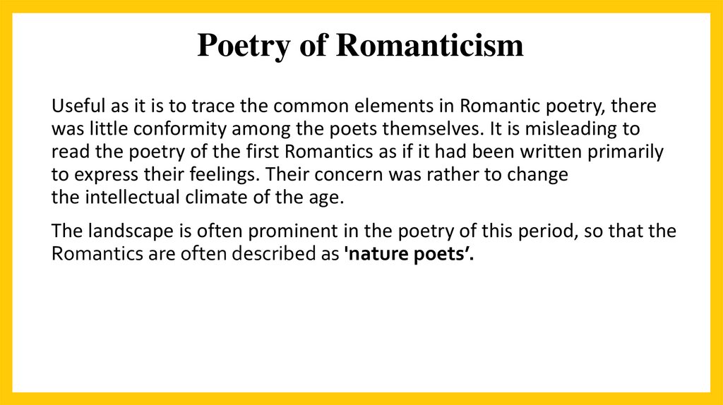 Poetry of Romanticism