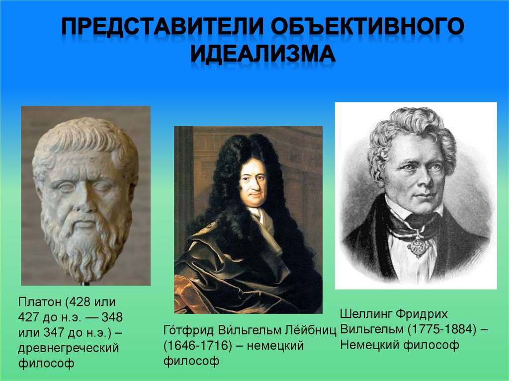 Представители объективного идеализма