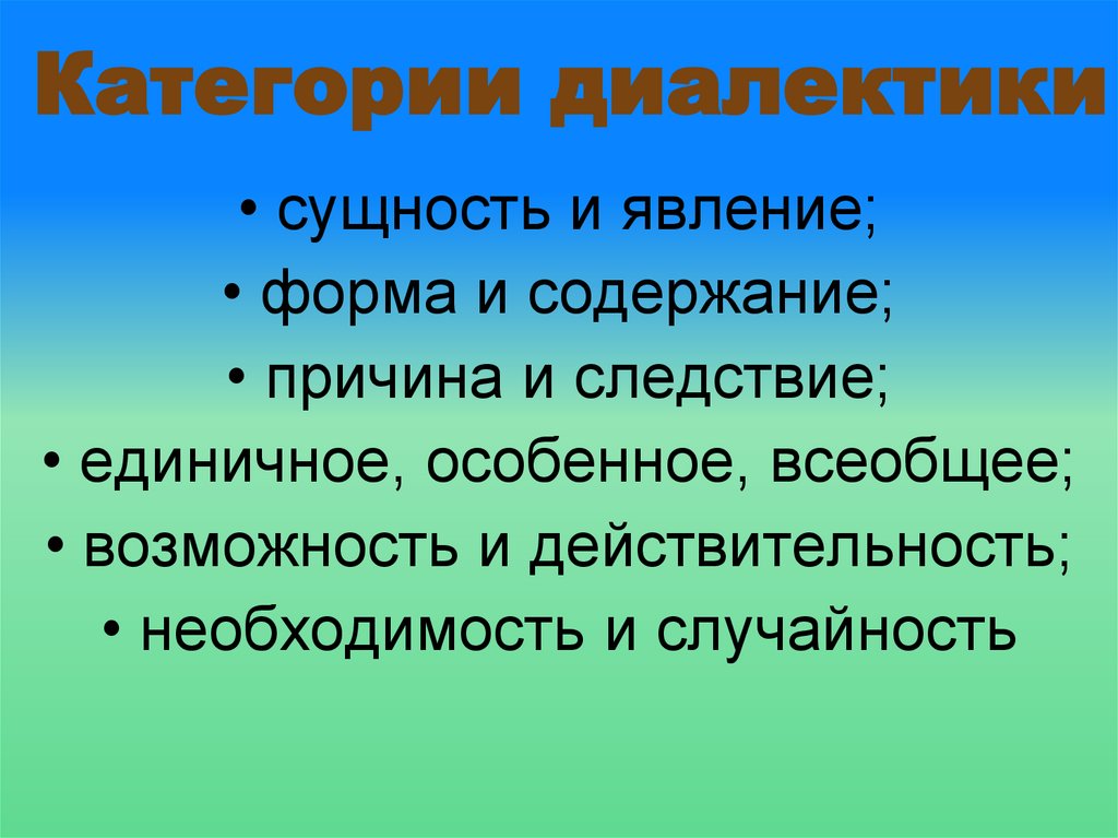 Категории диалектики