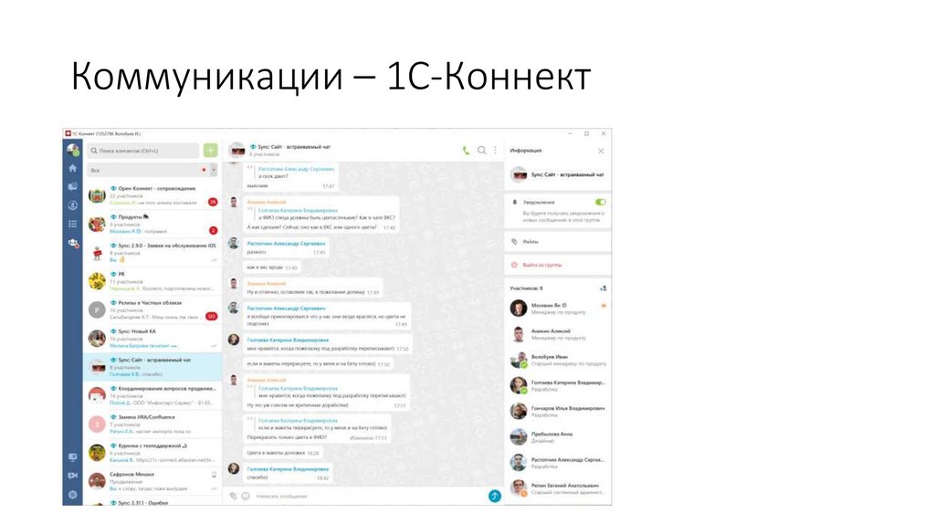 Коммуникации – 1С-Коннект