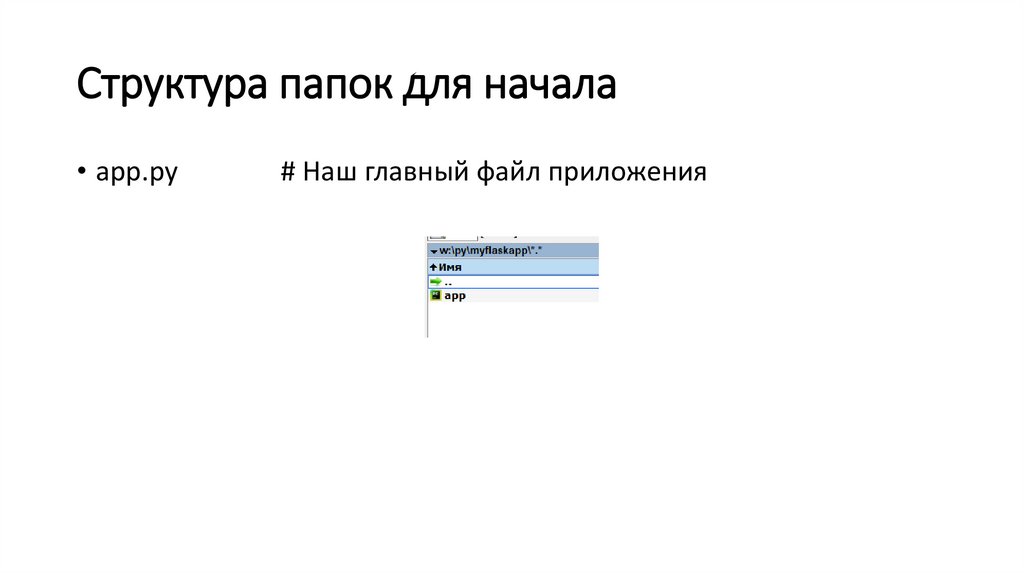 Структура папок для начала