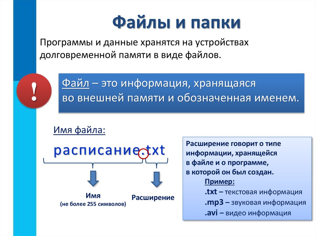 Файлы и папки