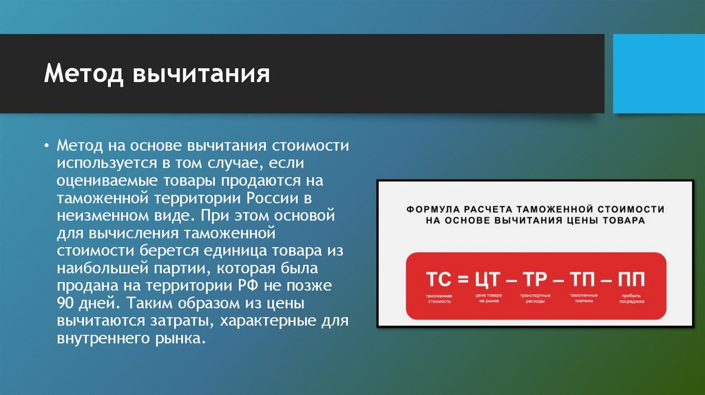 Метод вычитания