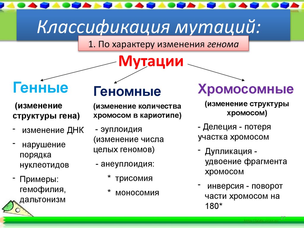 Классификация мутаций: