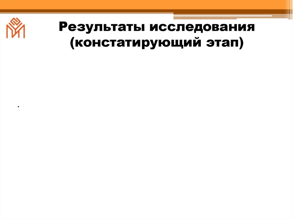 Результаты исследования (констатирующий этап)
