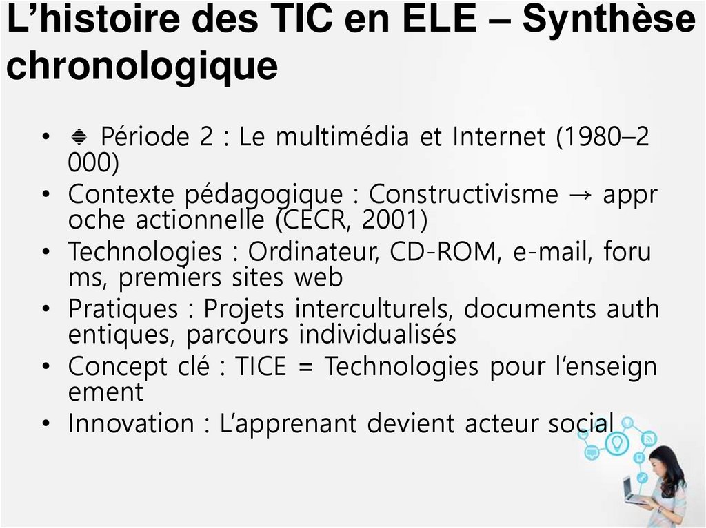 L’histoire des TIC en ELE – Synthèse chronologique