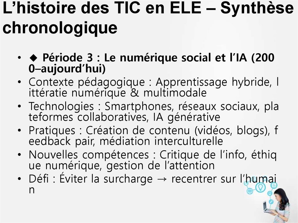 L’histoire des TIC en ELE – Synthèse chronologique