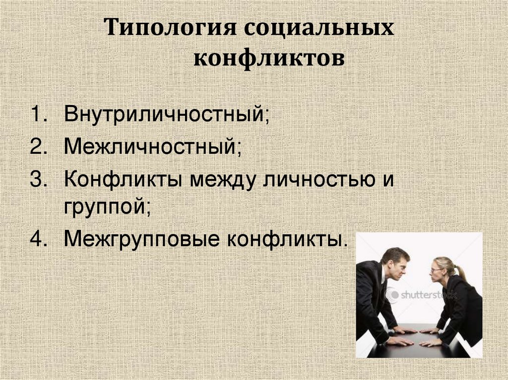 Типология социальных конфликтов