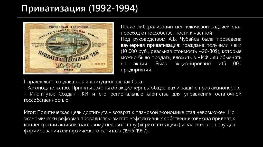 Приватизация (1992-1994)