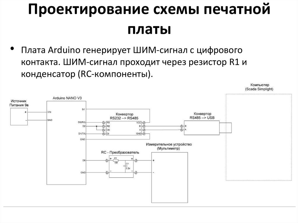 Проектирование схемы печатной платы
