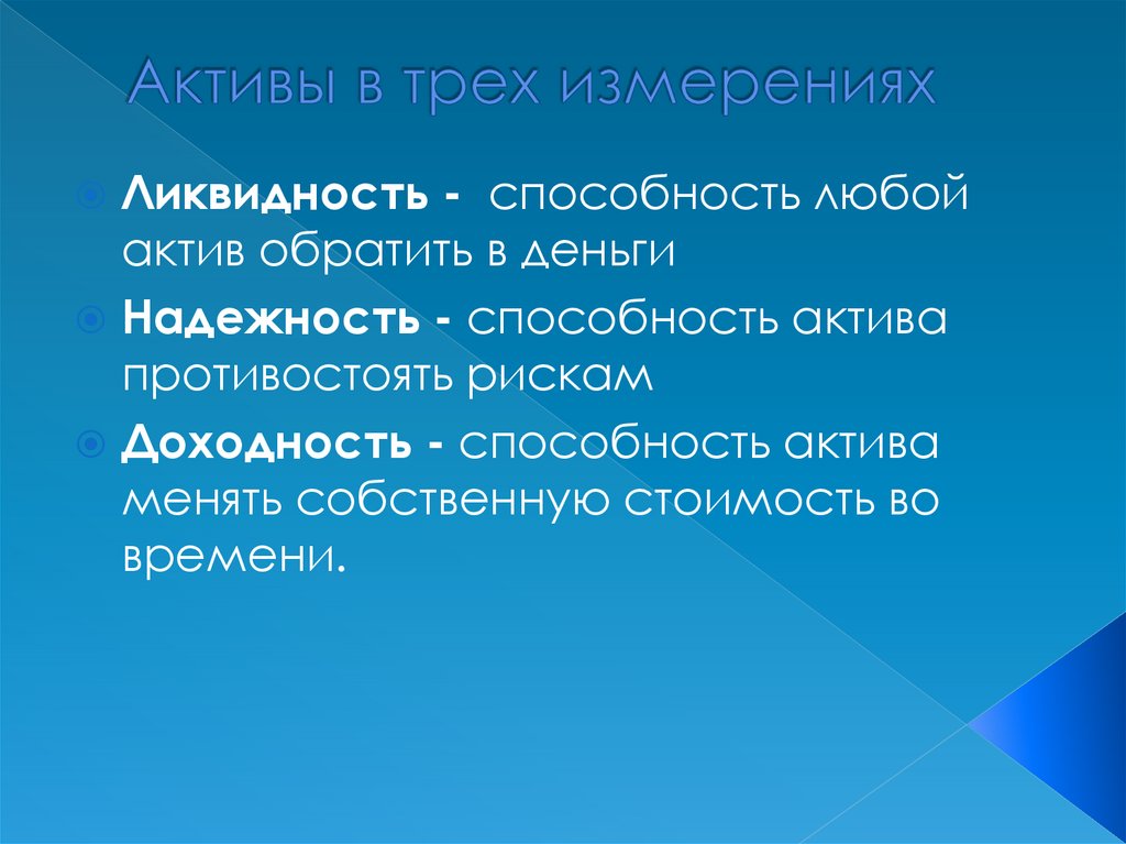 Активы в трех измерениях