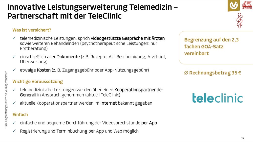 Innovative Leistungserweiterung Telemedizin – Partnerschaft mit der TeleClinic