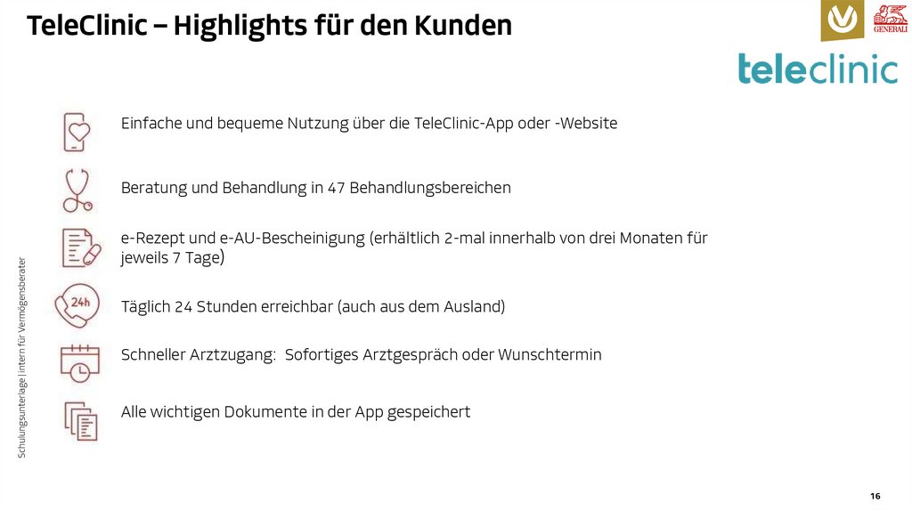 TeleClinic – Highlights für den Kunden