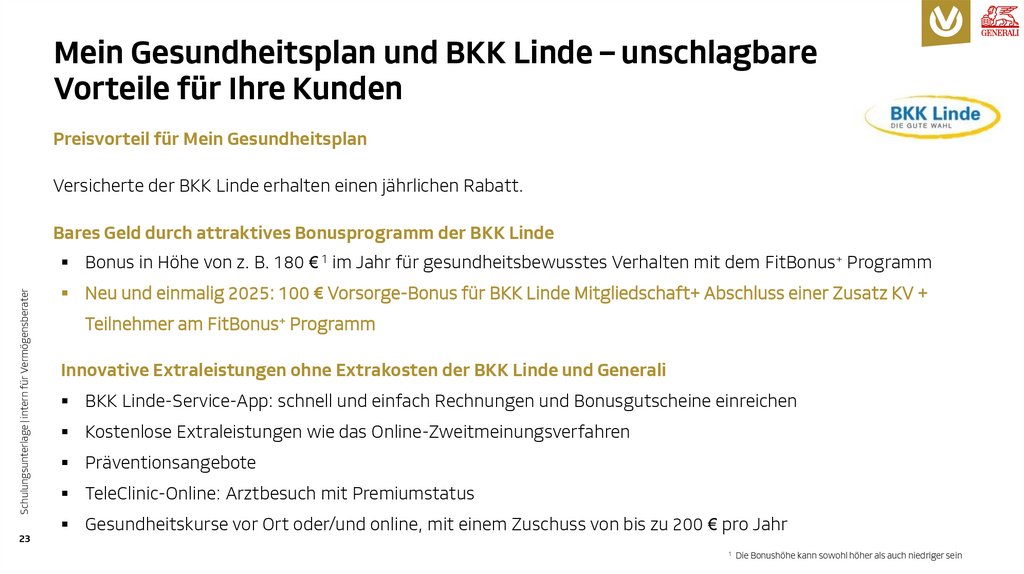 Mein Gesundheitsplan und BKK Linde – unschlagbare Vorteile für Ihre Kunden