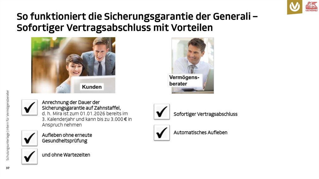 So funktioniert die Sicherungsgarantie der Generali – Sofortiger Vertragsabschluss mit Vorteilen