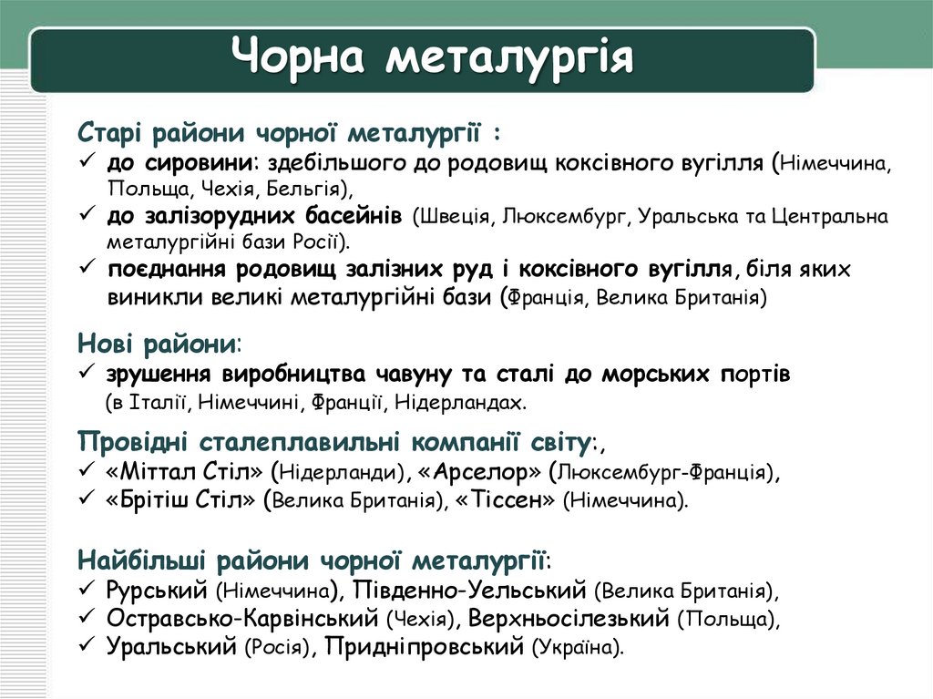 Чорна металургія